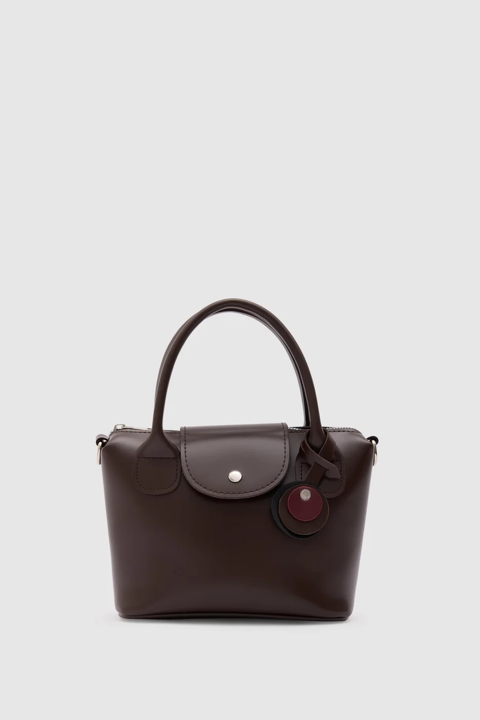 Faux Leather Crossbody Bag in brown