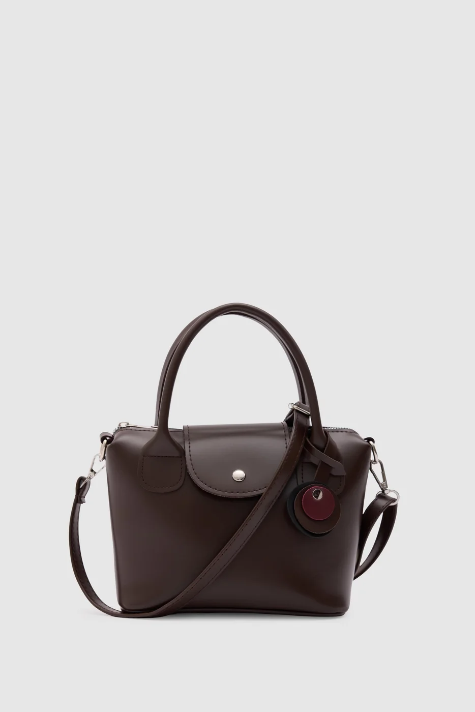 Faux Leather Crossbody Bag in brown
