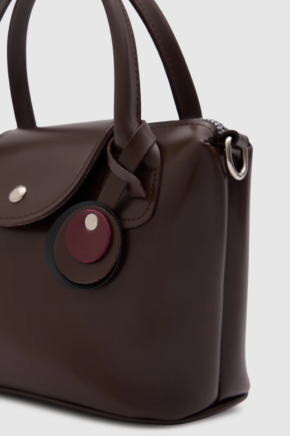 Faux Leather Crossbody Bag in brown