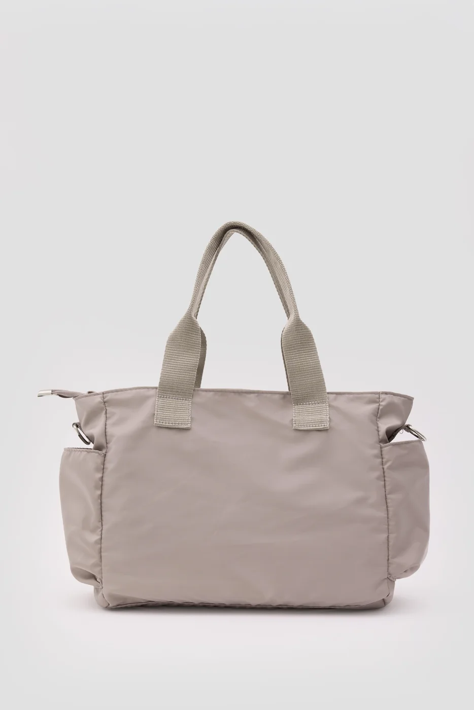 Faux leather shoulder bag in taupe