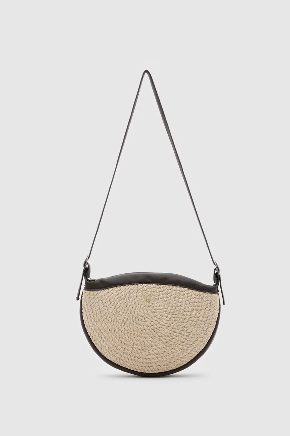 straw crossbody bag in brown
