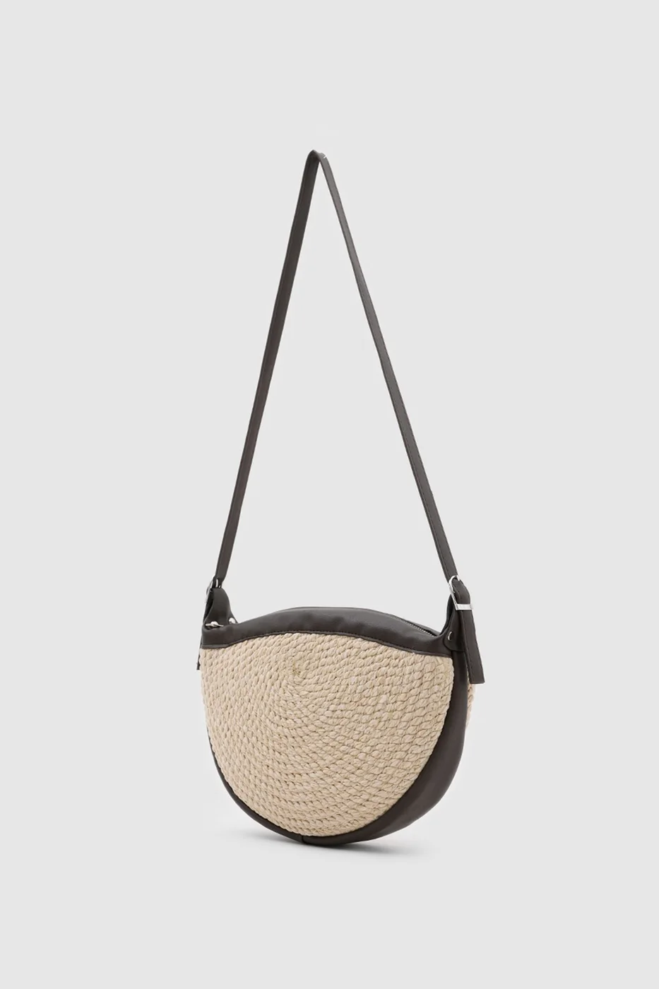 straw crossbody bag in brown