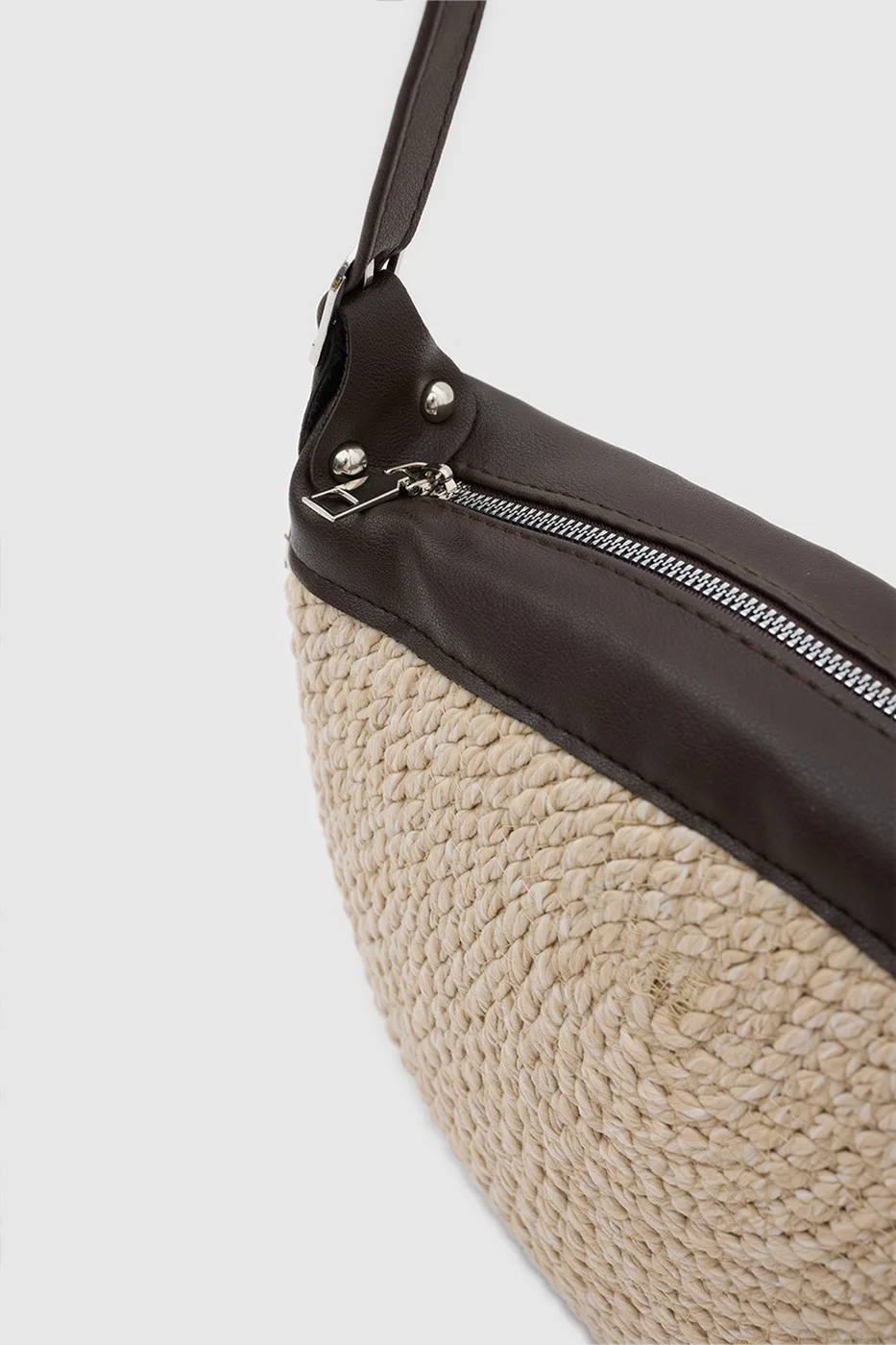 straw crossbody bag in brown