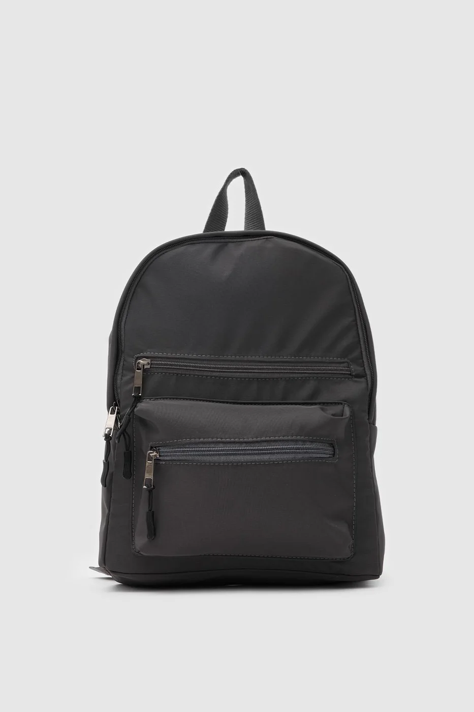 Faux leather backpack for women in charcoal