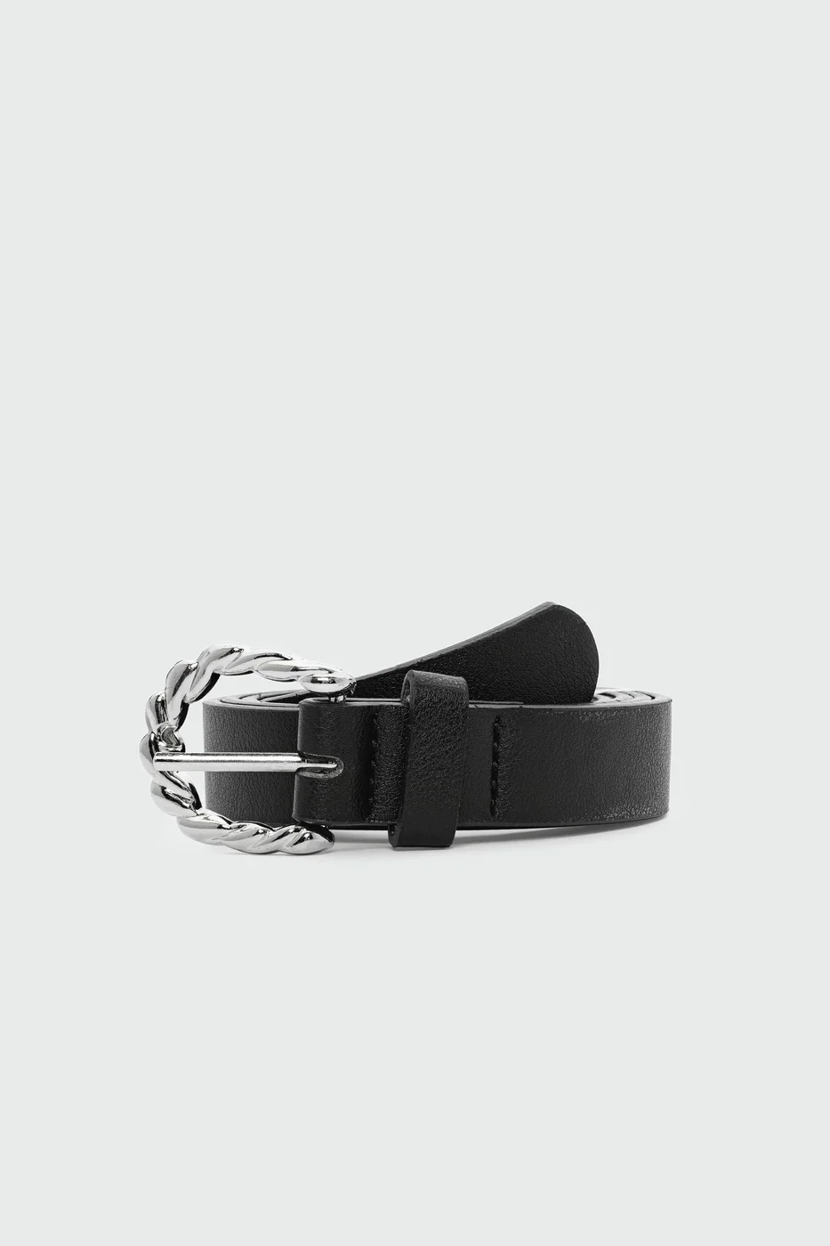 faux leather belt in black
