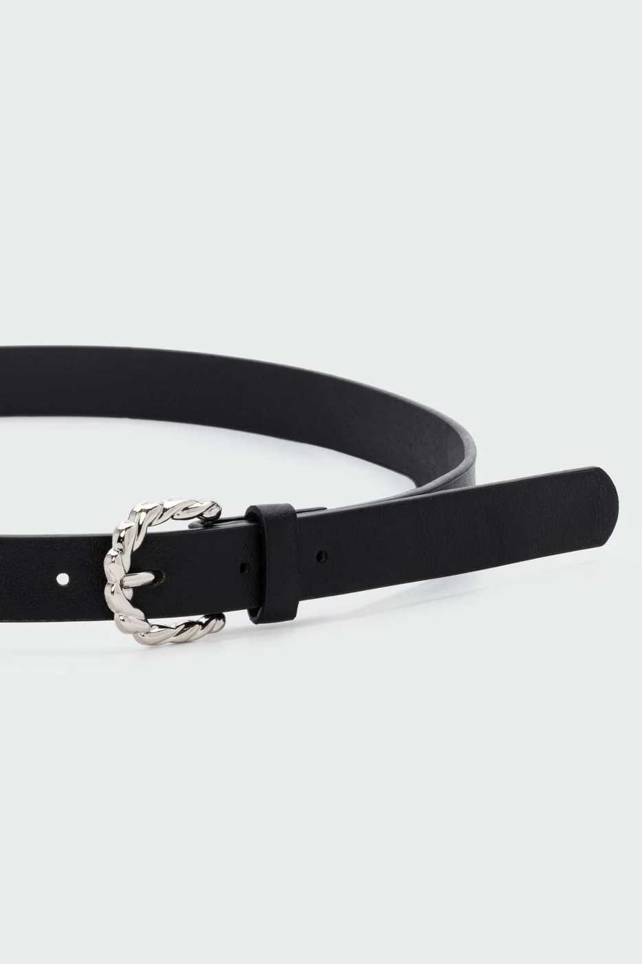 faux leather belt in black