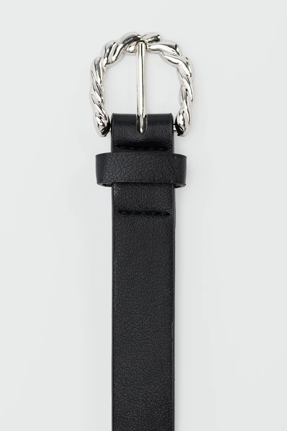 faux leather belt in black