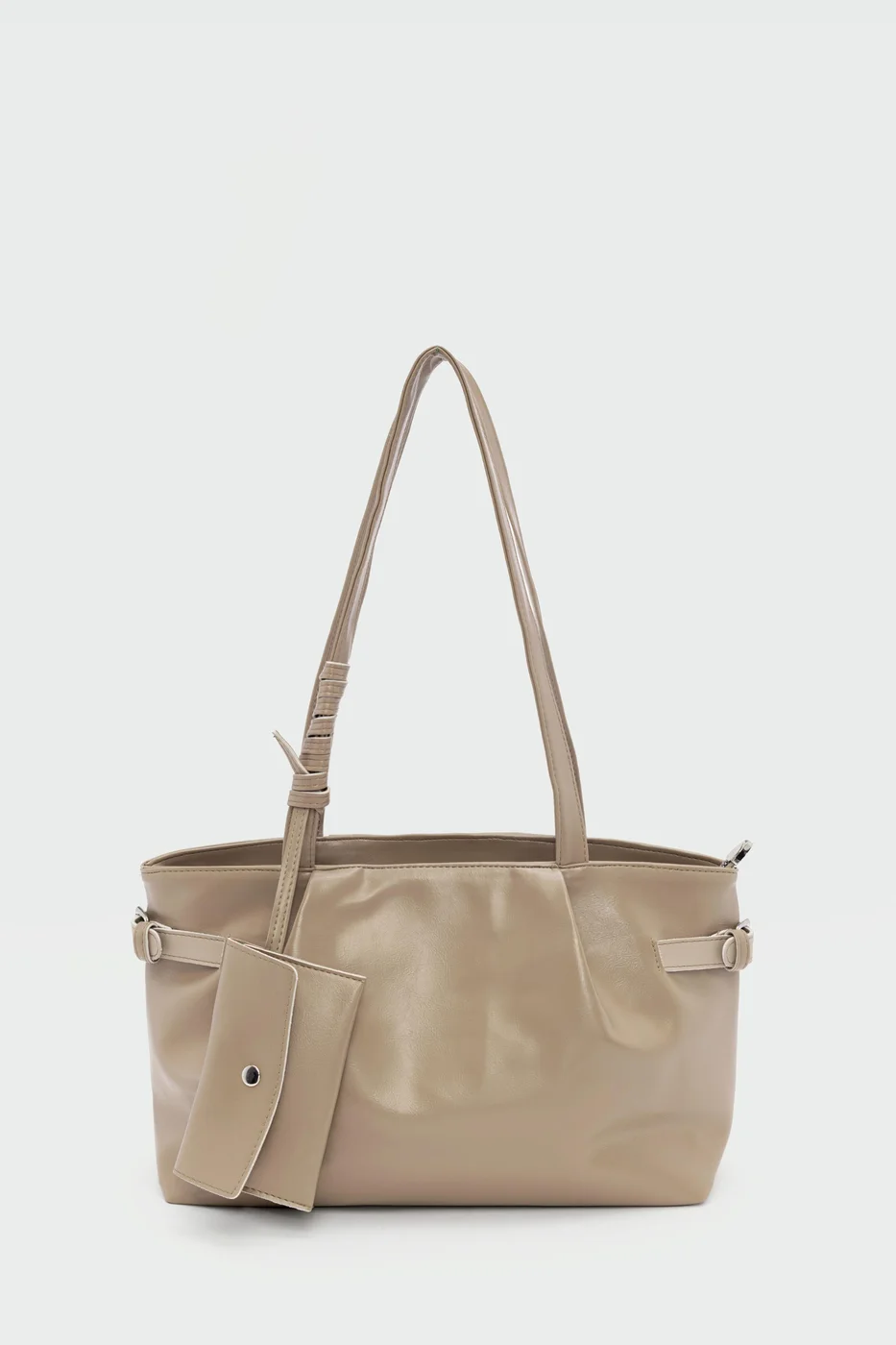Faux leather shoulder bag Faux leather shoulder bag in beige