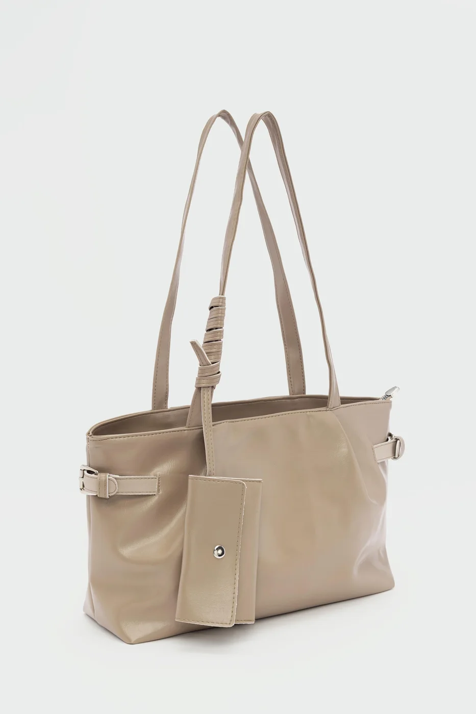 Faux leather shoulder bag Faux leather shoulder bag in beige