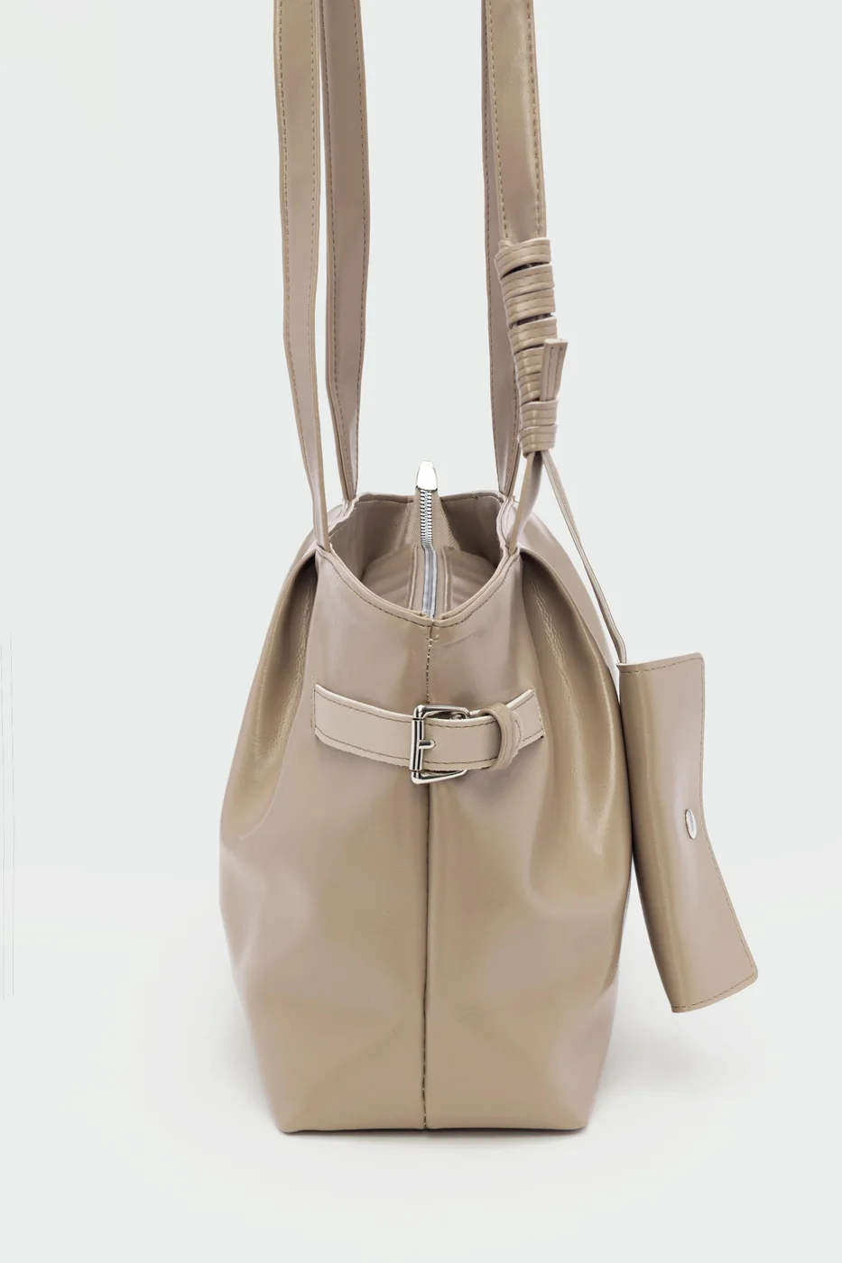 Faux leather shoulder bag Faux leather shoulder bag in beige