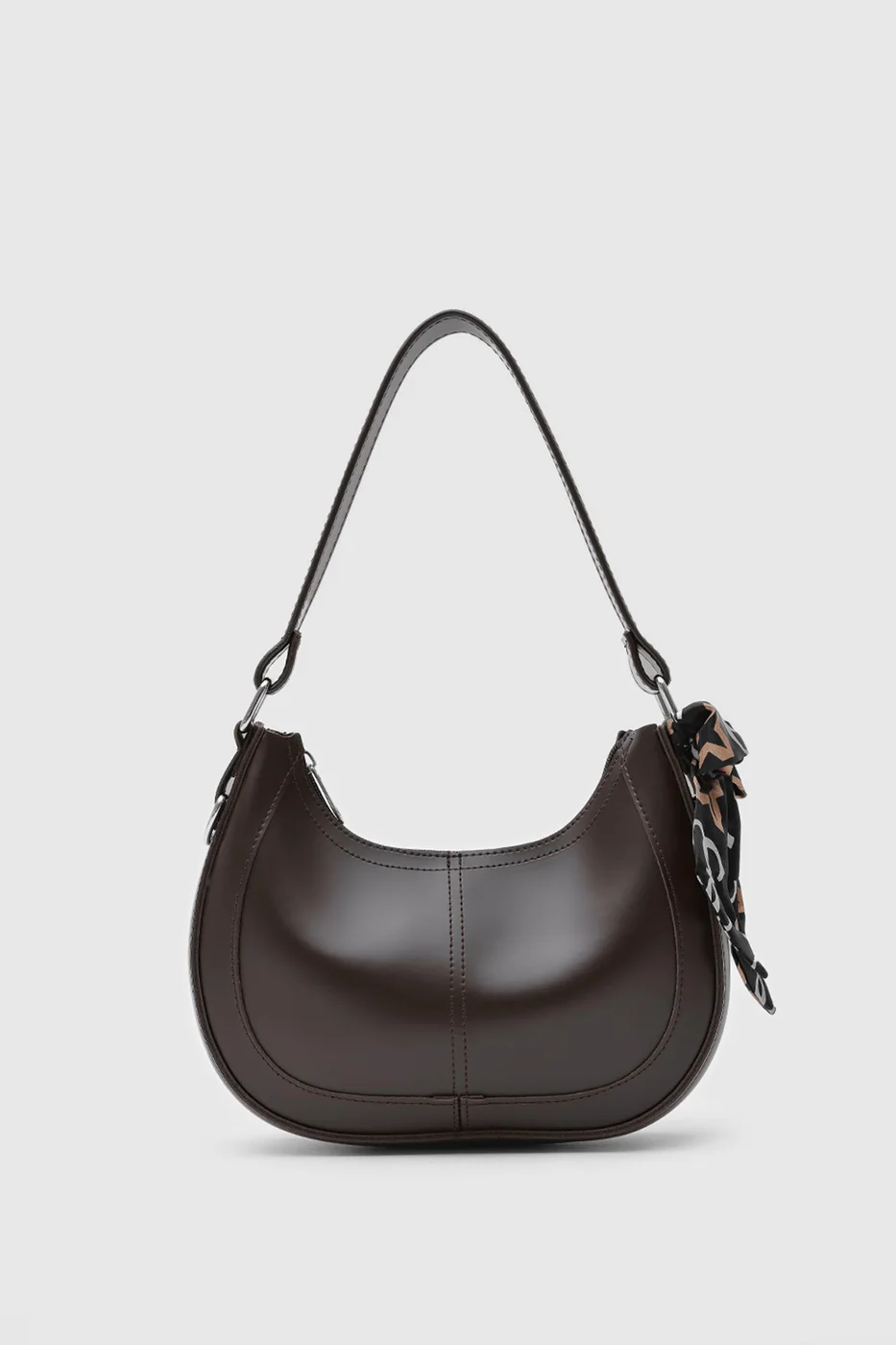 faux leather baguette bag faux leather baguette bag in dark brown