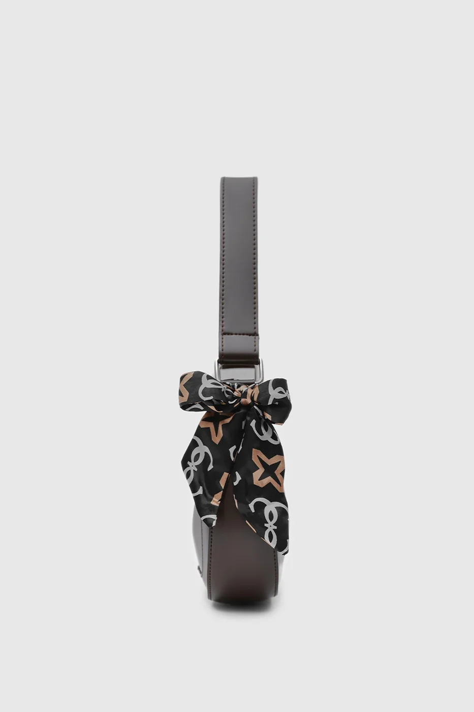 faux leather baguette bag faux leather baguette bag in dark brown