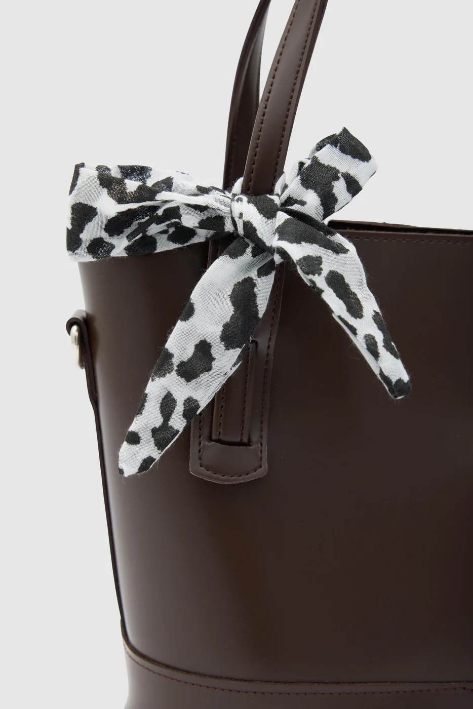Faux leather crossbody bag for women in dark brown