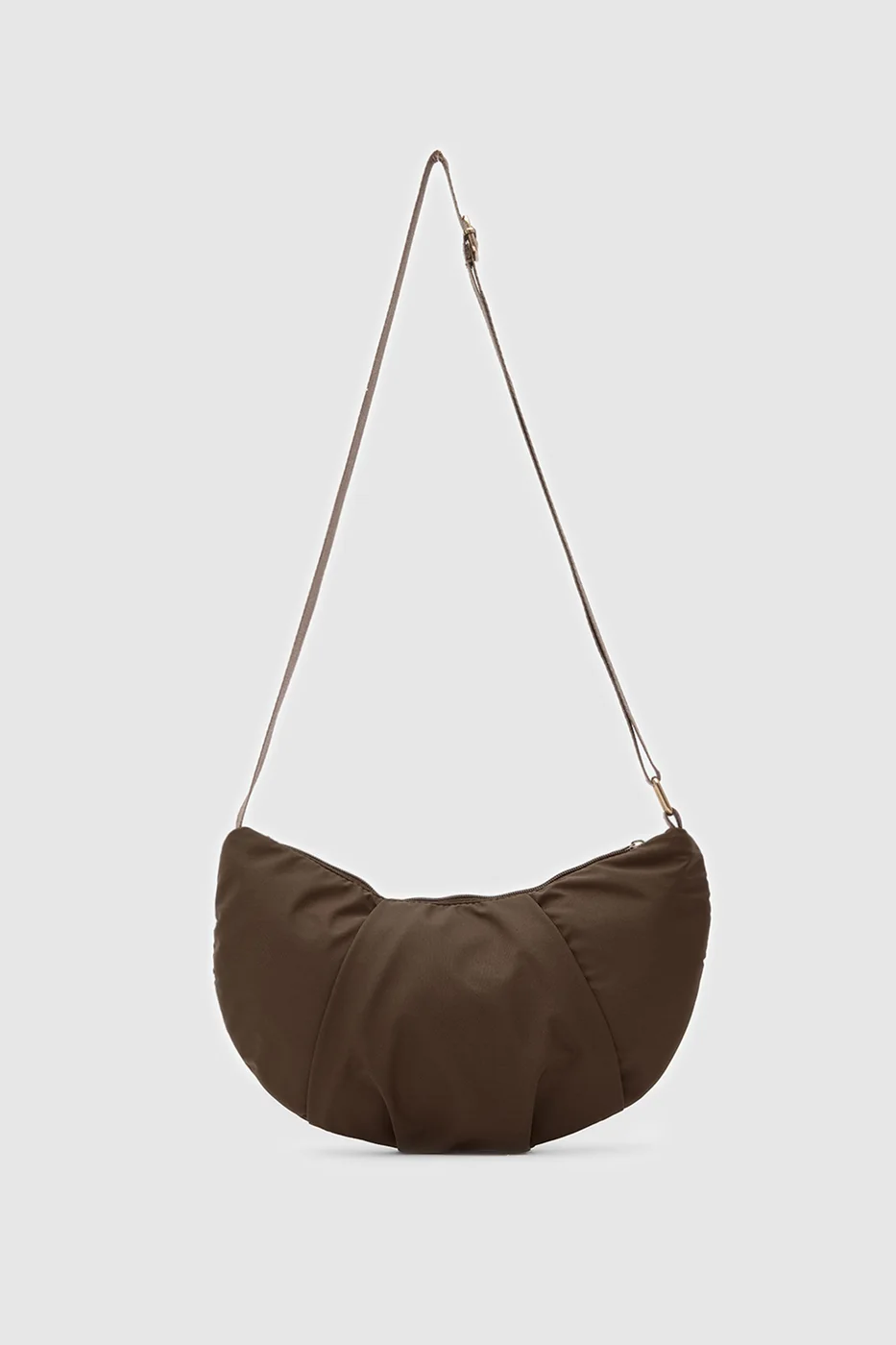 Technical Fabric Shoulder Bag in dark brown