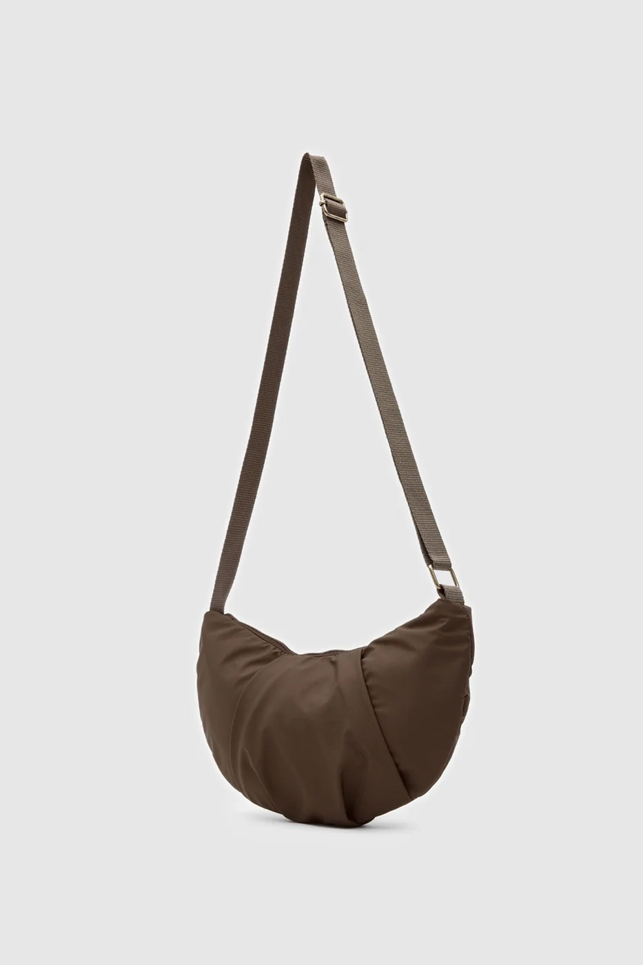 Technical Fabric Shoulder Bag in dark brown