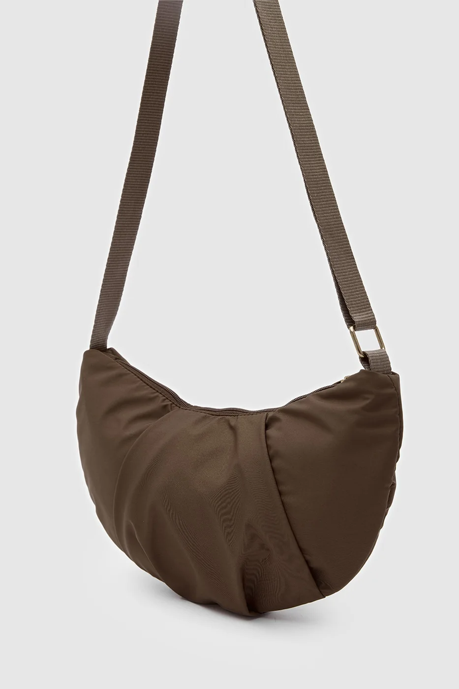 Technical Fabric Shoulder Bag in dark brown