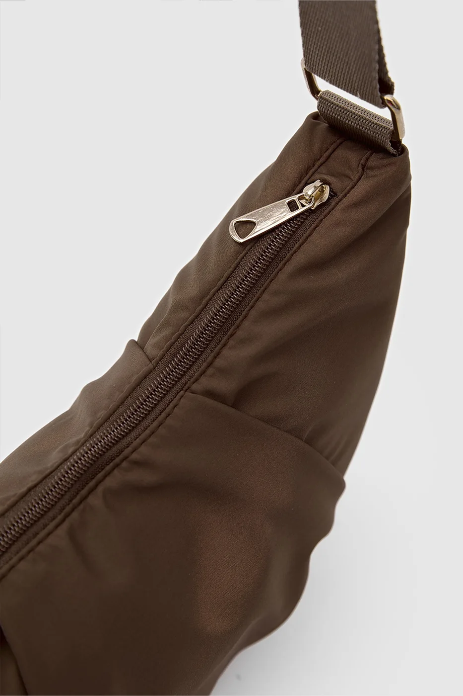 Technical Fabric Shoulder Bag in dark brown