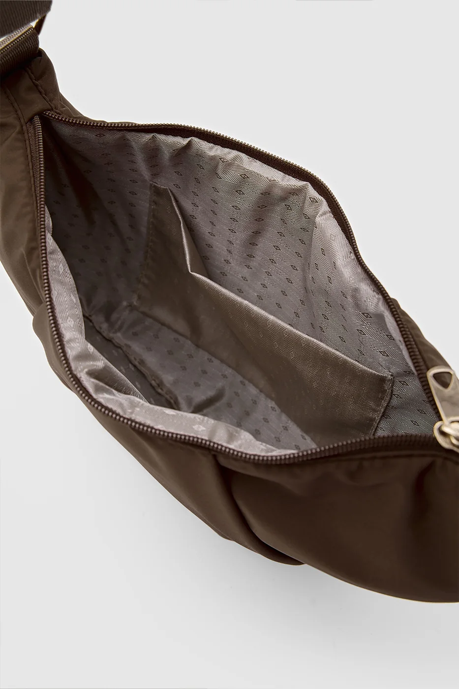 Technical Fabric Shoulder Bag in dark brown