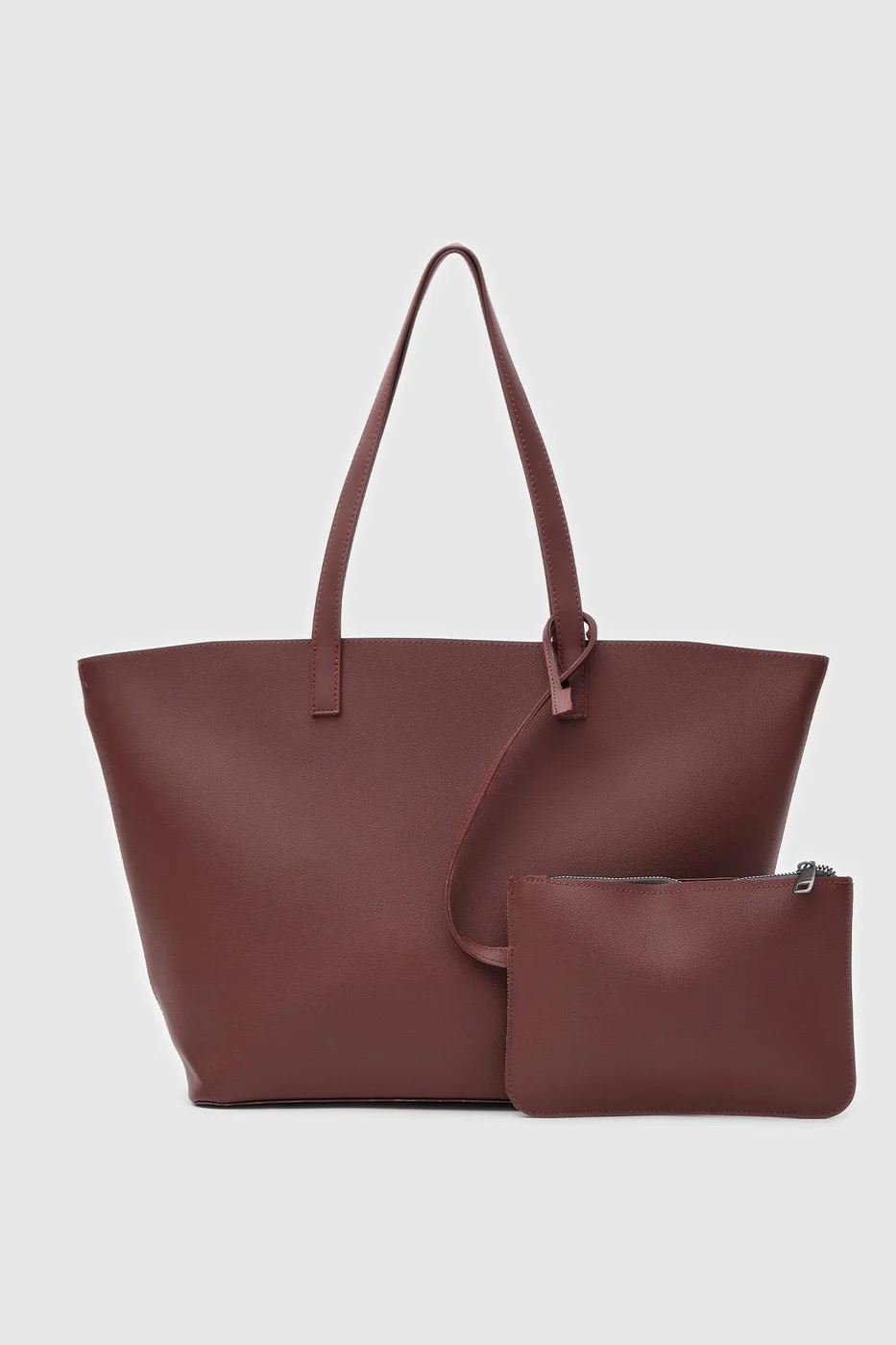 Faux leather shoulder bag for women in hazelnut