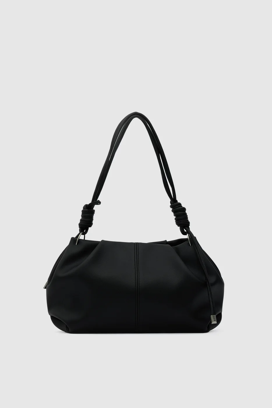 Faux leather shoulder bag in black