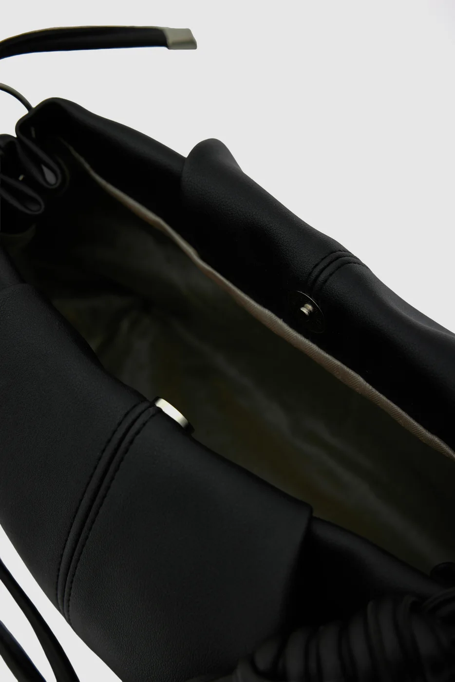Faux leather shoulder bag in black
