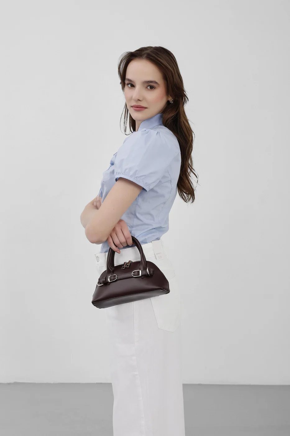 Faux leather crossbody bag Faux leather crossbody bag in dark brown
