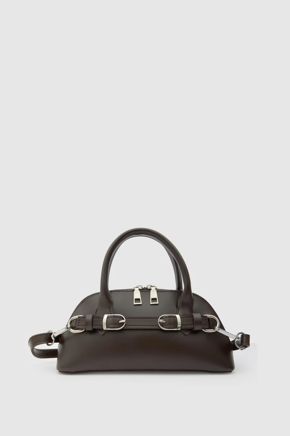 Faux leather crossbody bag Faux leather crossbody bag in dark brown