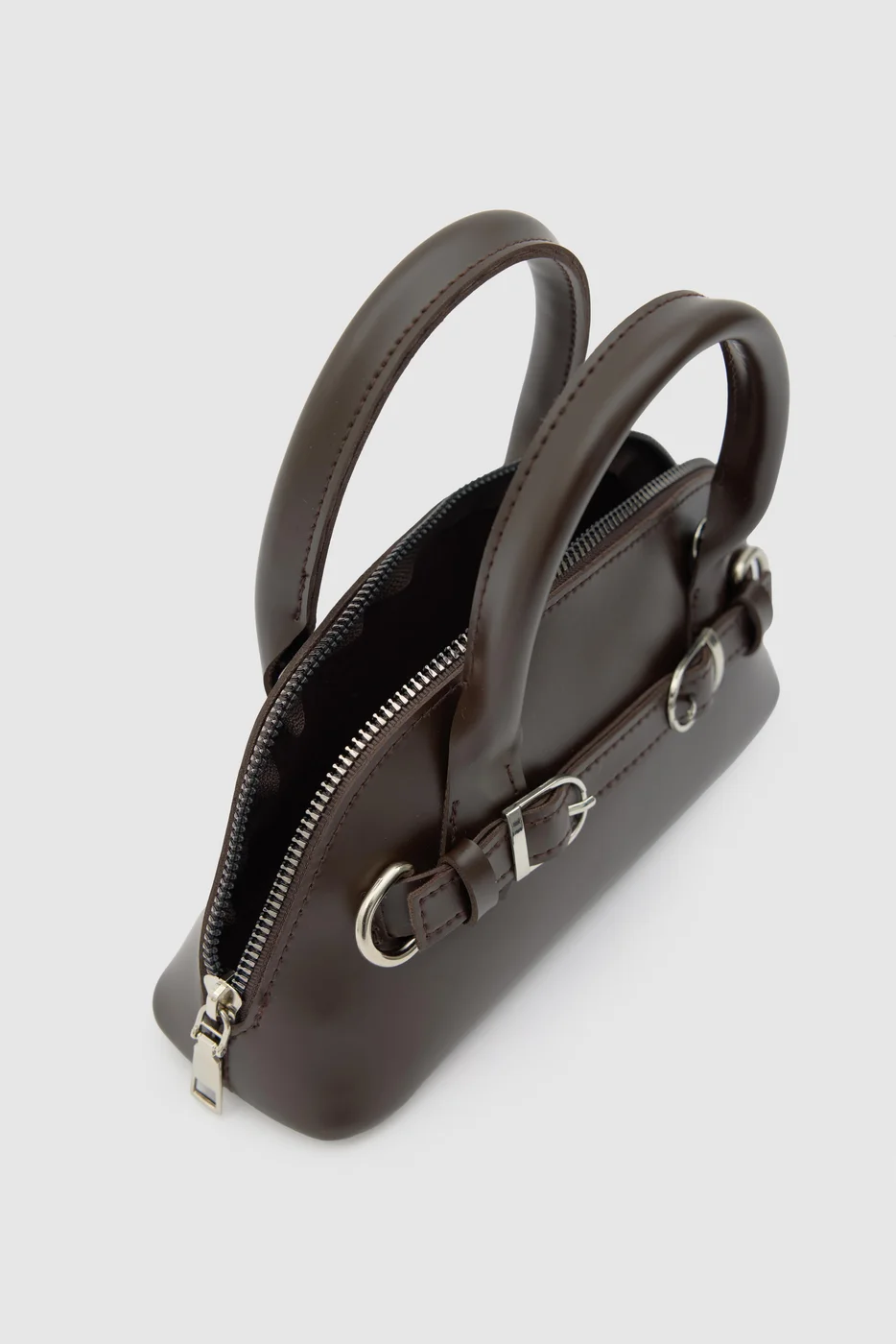 Faux leather crossbody bag Faux leather crossbody bag in dark brown
