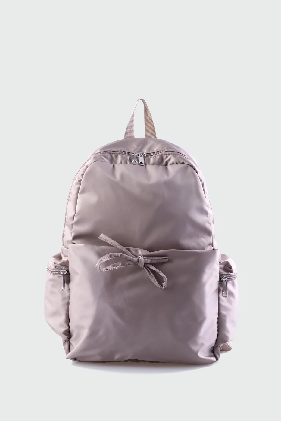 Faux leather backpack for women in taupe