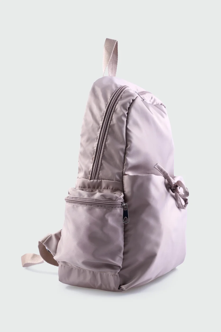 Faux leather backpack for women in taupe
