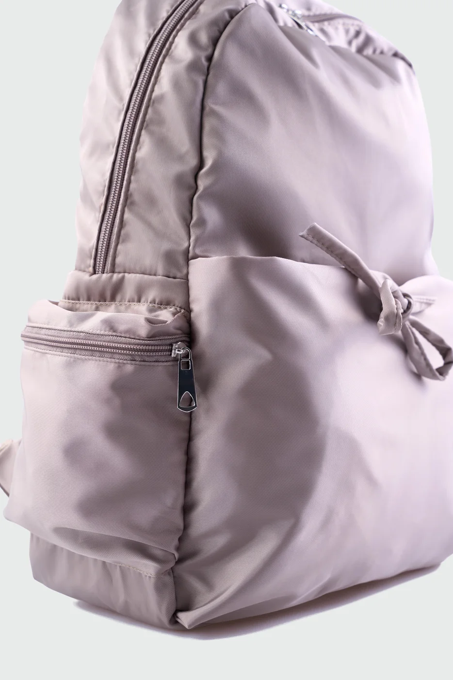 Faux leather backpack for women in taupe