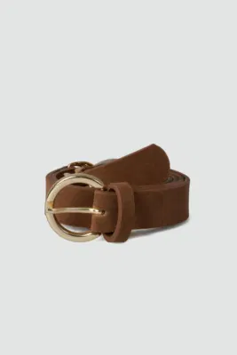 faux suede belt with chain detail faux suede belt with chain detail in tan