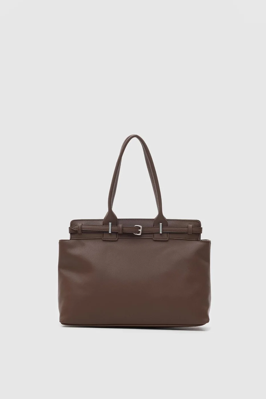 Faux leather shoulder bag with stylish design Faux leather shoulder bag with stylish design in dark brown
