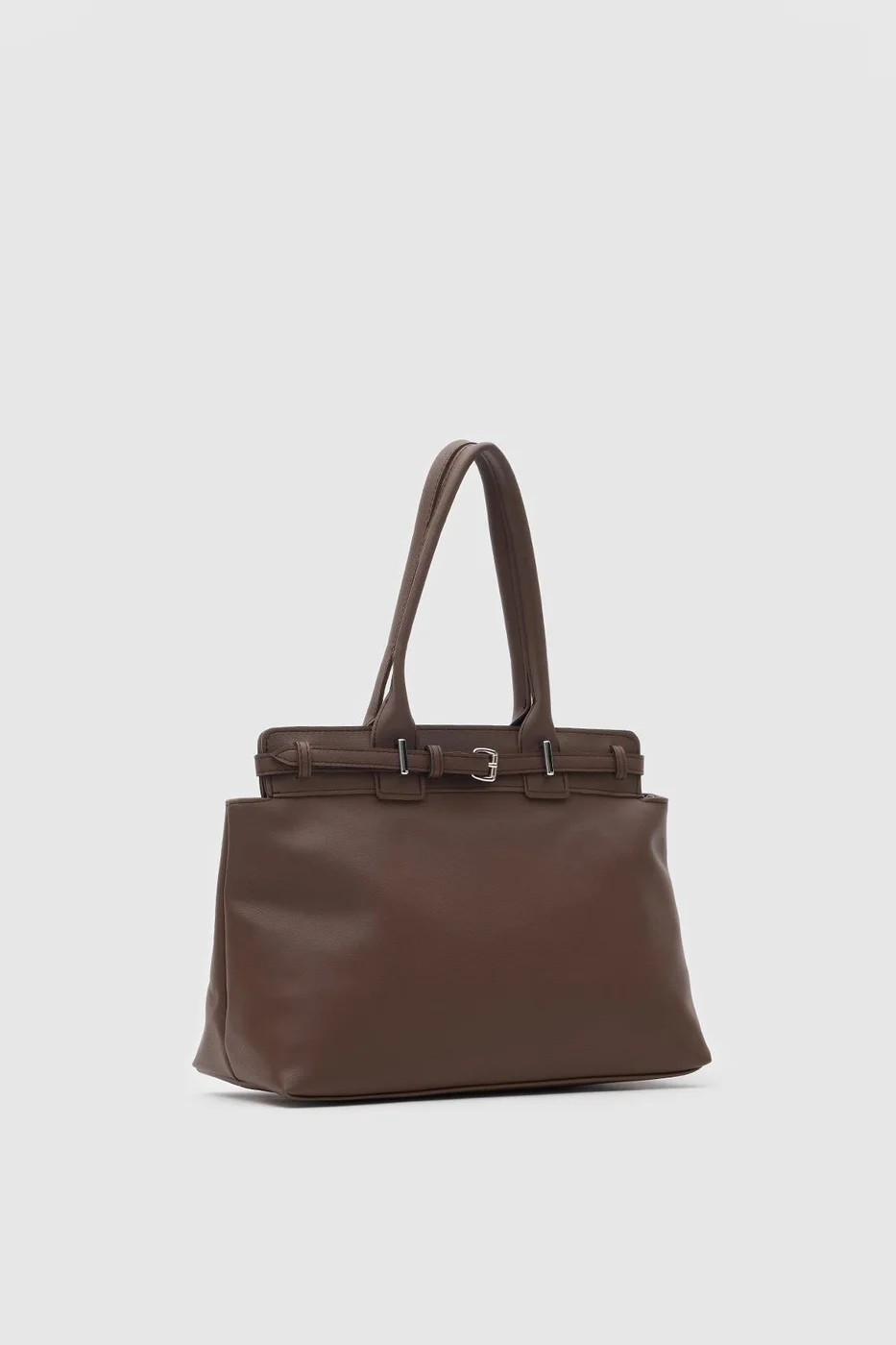 Faux leather shoulder bag with stylish design Faux leather shoulder bag with stylish design in dark brown