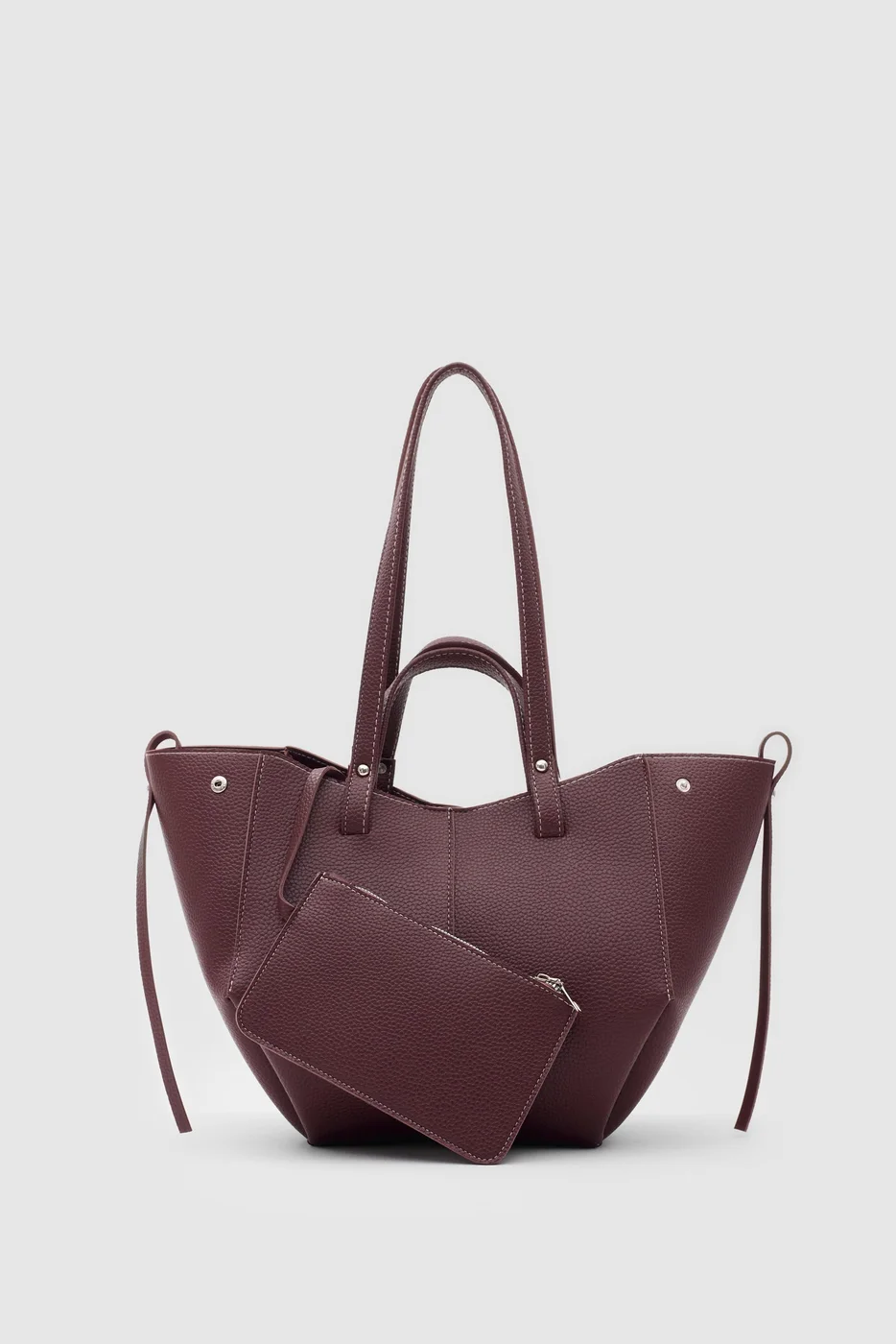 faux leather shoulder bag faux leather shoulder bag in burgundy