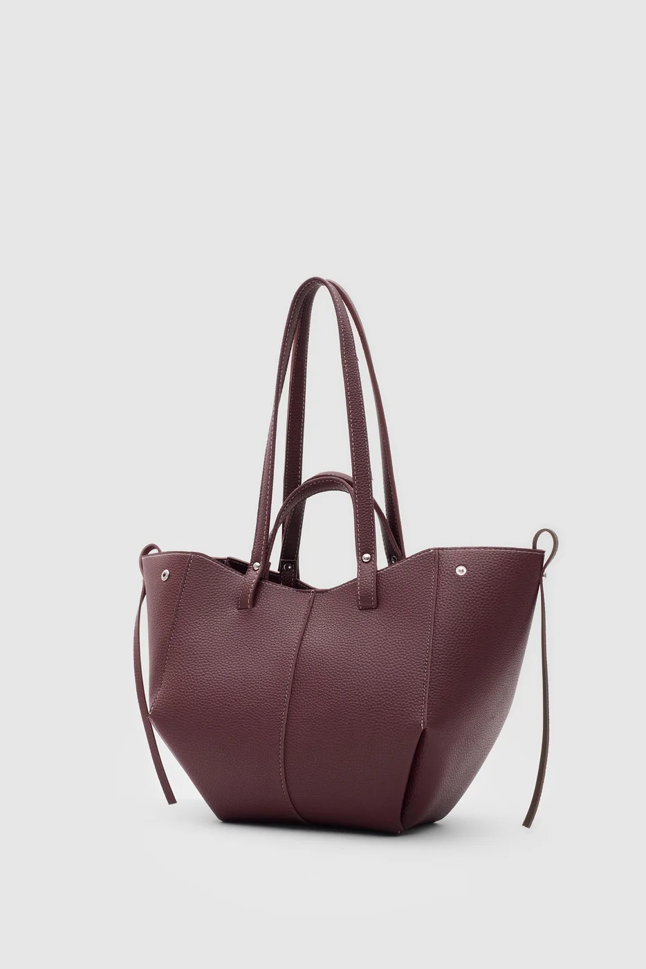 faux leather shoulder bag faux leather shoulder bag in burgundy