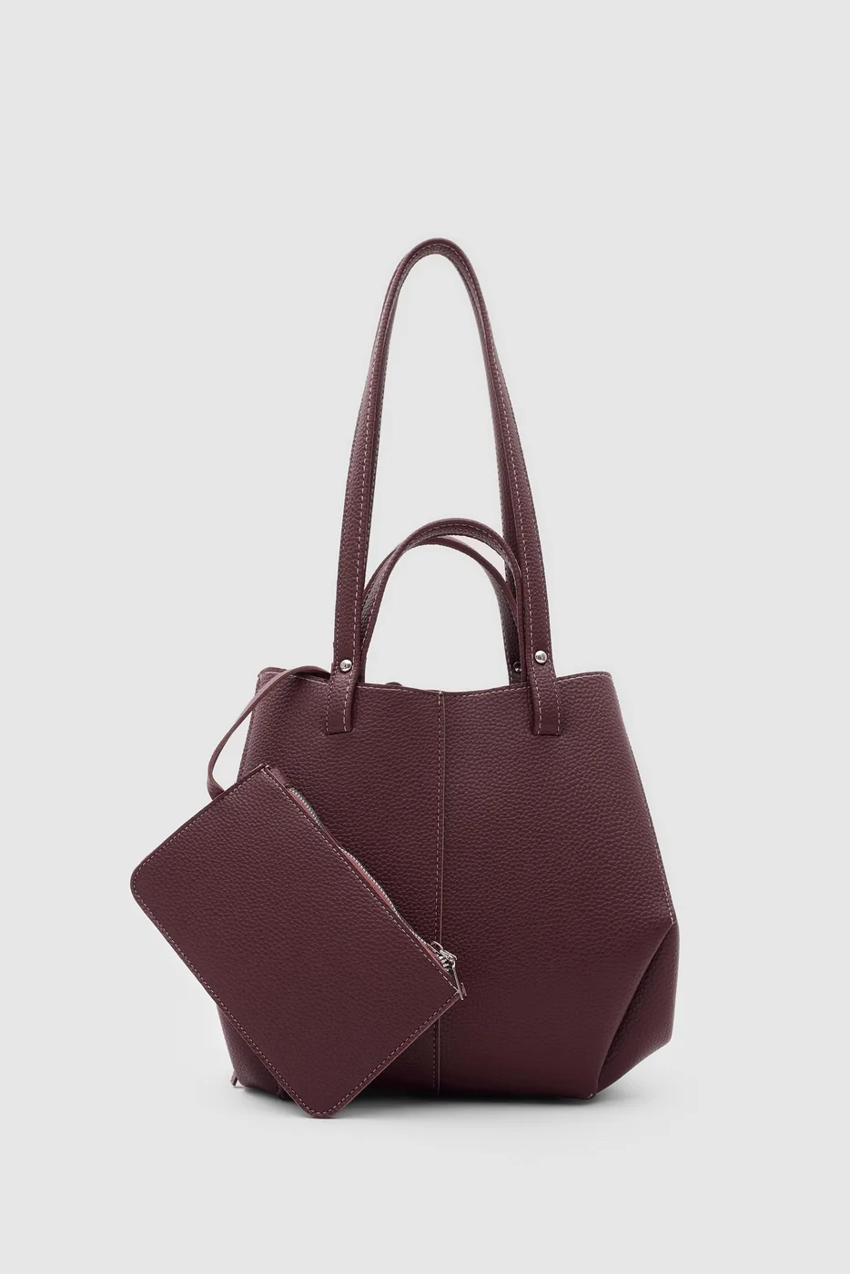 faux leather shoulder bag faux leather shoulder bag in burgundy