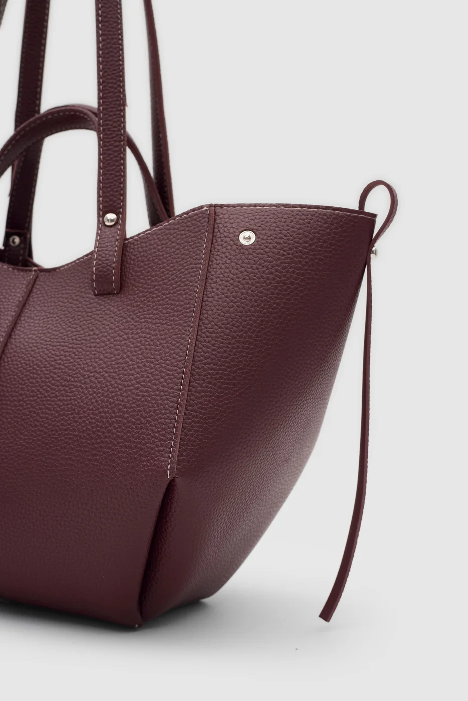 faux leather shoulder bag faux leather shoulder bag in burgundy