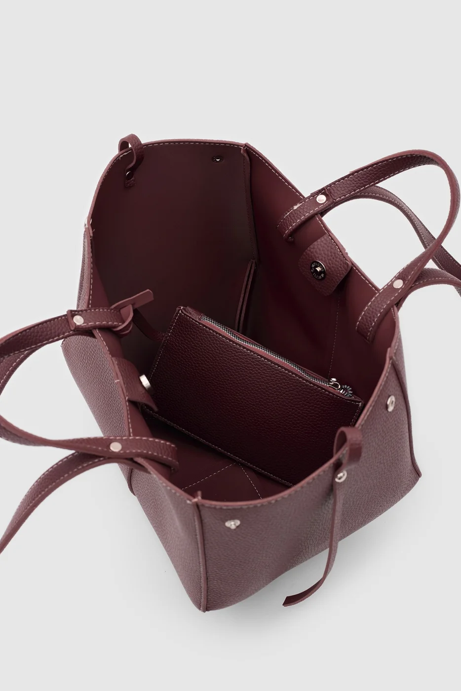 faux leather shoulder bag faux leather shoulder bag in burgundy