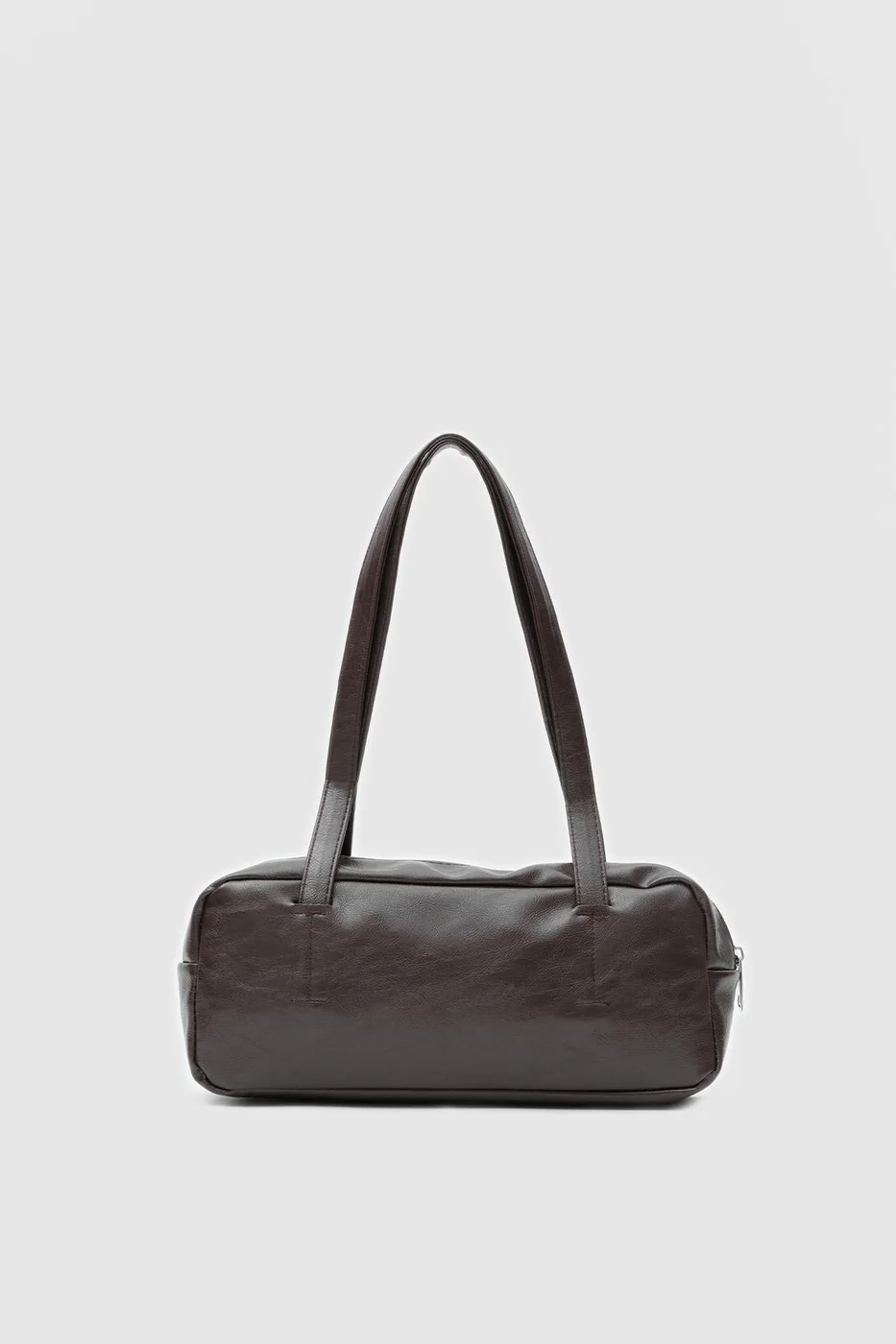 Faux leather baguette bag Faux leather baguette bag in dark brown