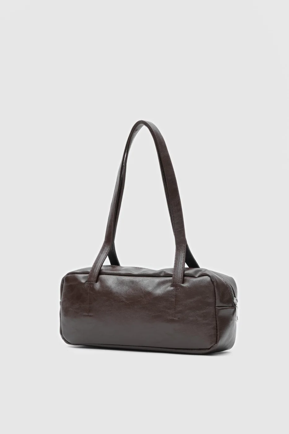 Faux leather baguette bag Faux leather baguette bag in dark brown