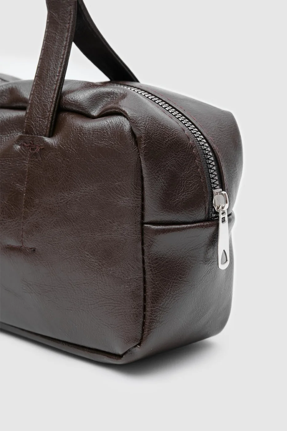 Faux leather baguette bag Faux leather baguette bag in dark brown