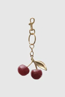 Cherry bag charm in red