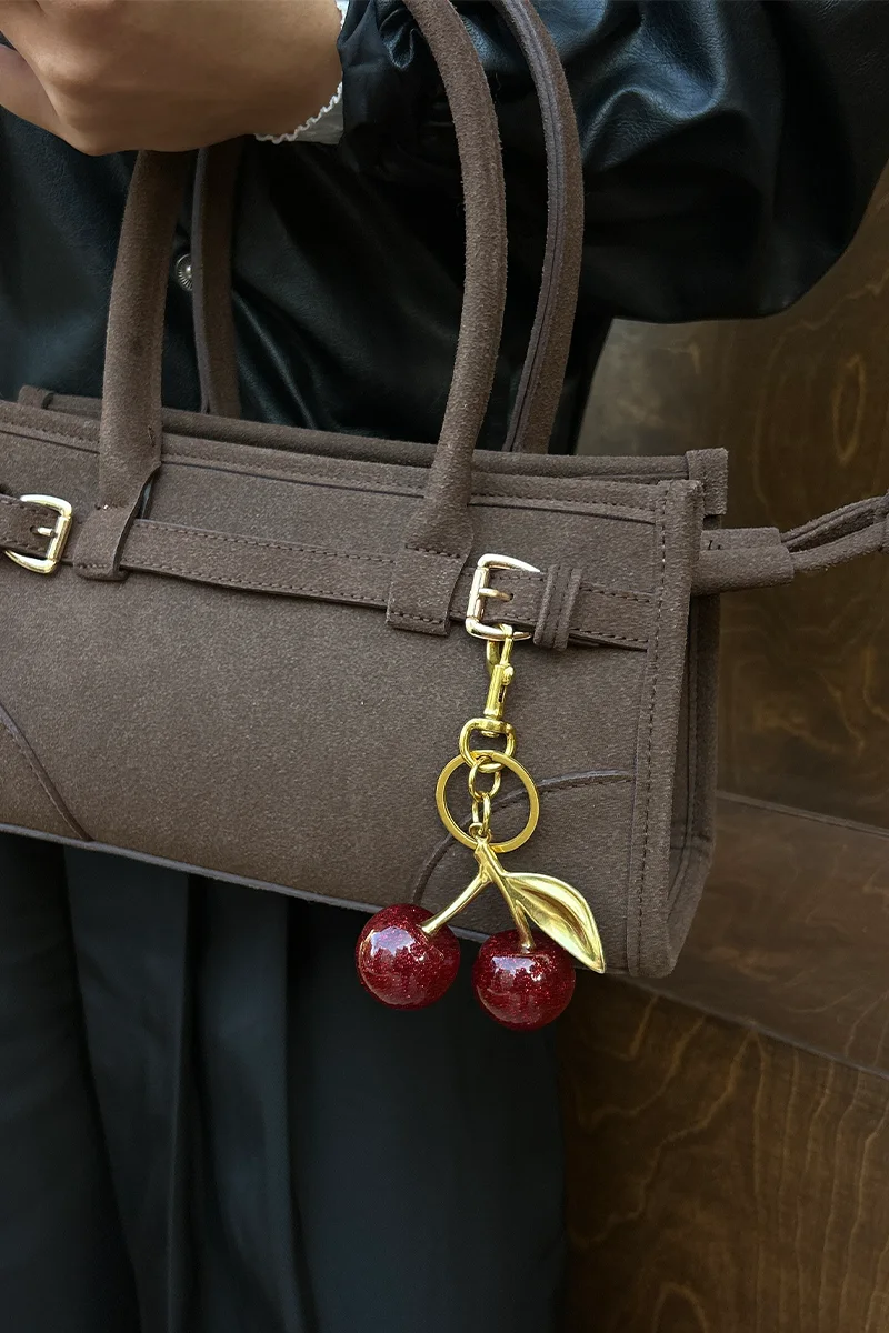 Cherry bag charm Cherry bag charm in red