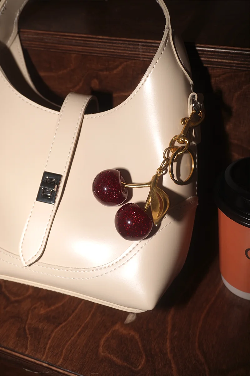 Cherry bag charm Cherry bag charm in red