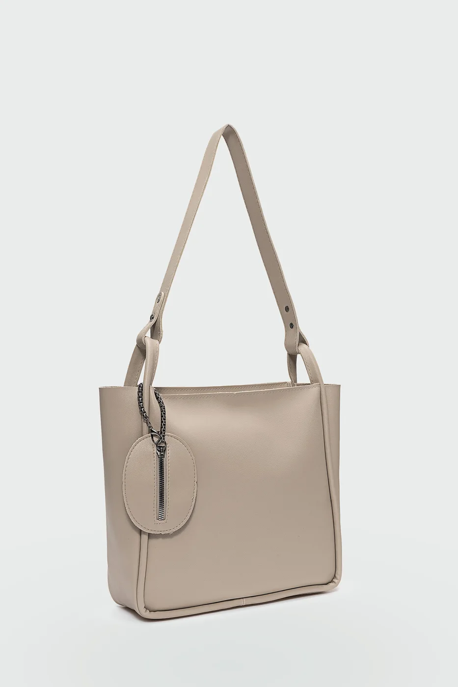 Faux leather shoulder bag Faux leather shoulder bag in beige