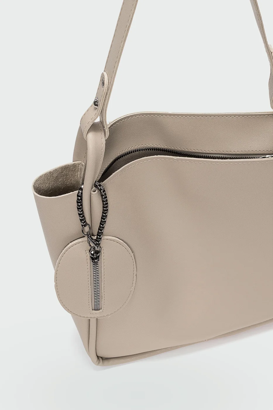Faux leather shoulder bag Faux leather shoulder bag in beige