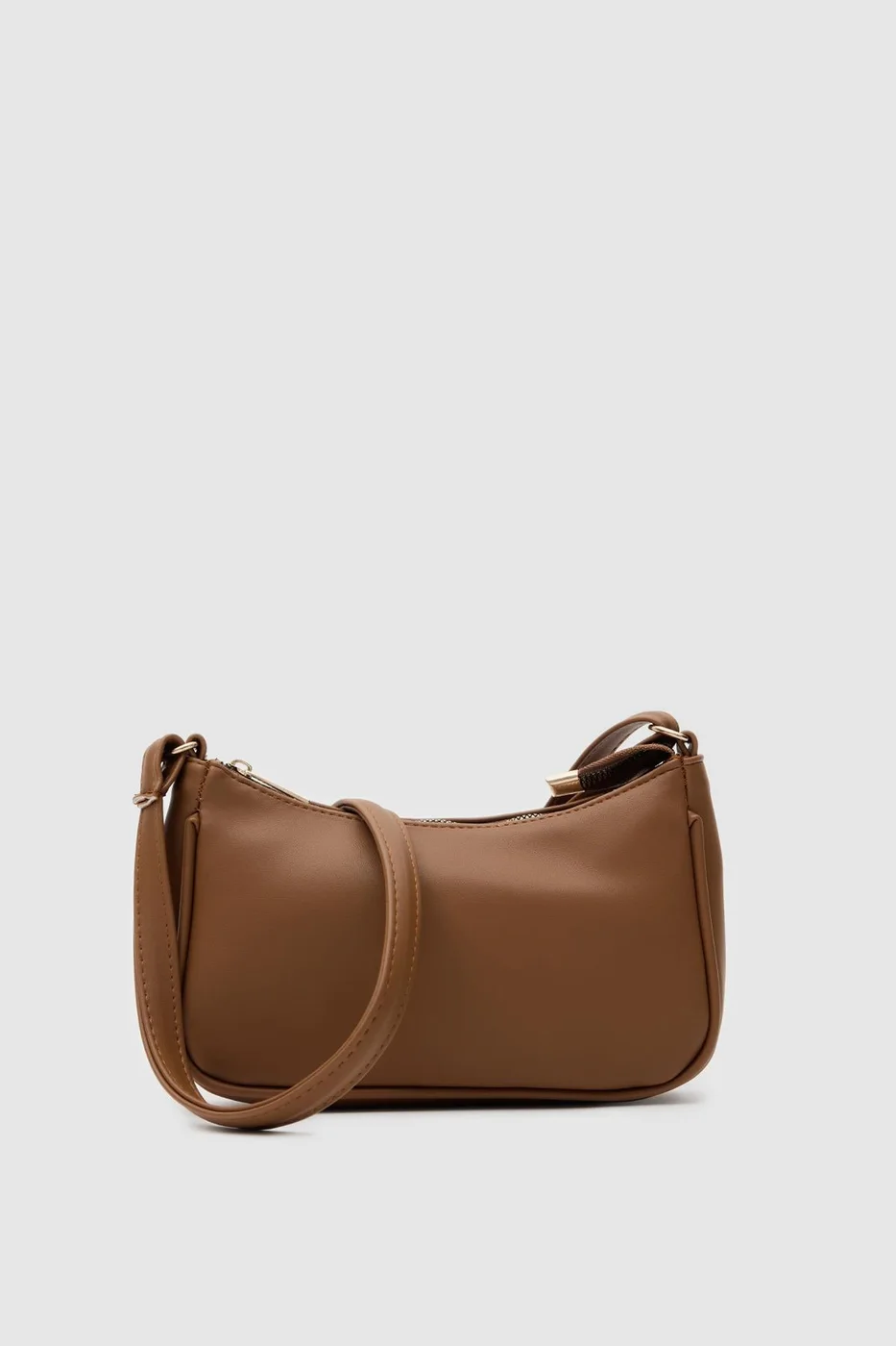 Faux leather crossbody bag in tan