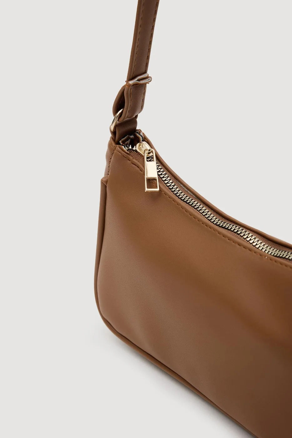 Faux leather crossbody bag in tan