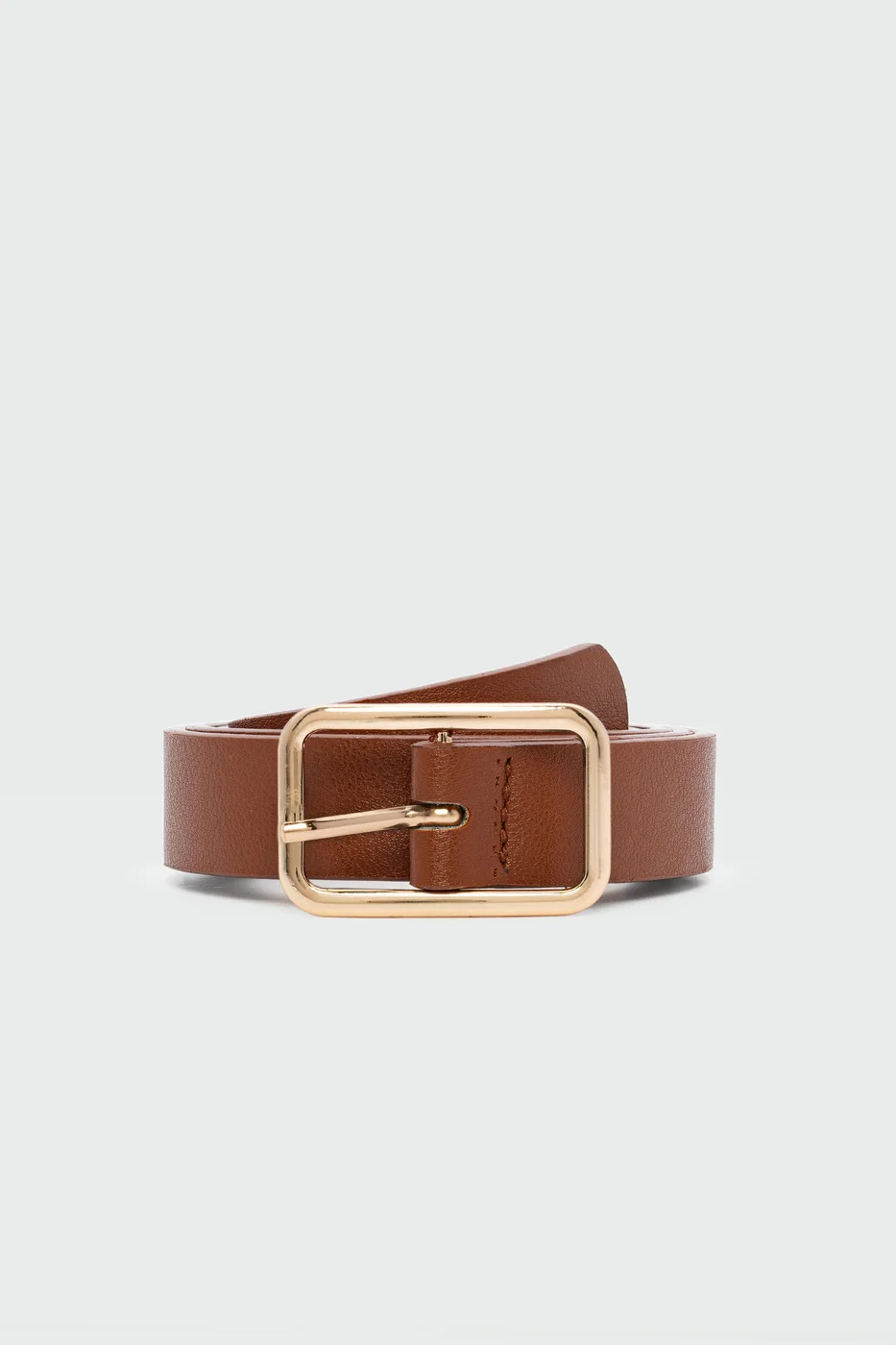 faux leather buckle belt faux leather buckle belt in tan